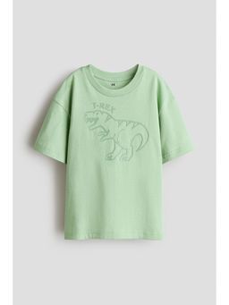 H&M - Boys Green Print-motif cotton T-shirt