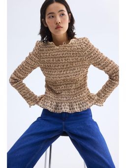 H&M - Women Beige Smocked top