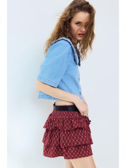 H&M - Women Red Tiered skort