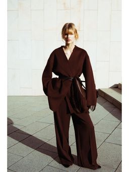 H&M - Women Brown Wide tailored trousers