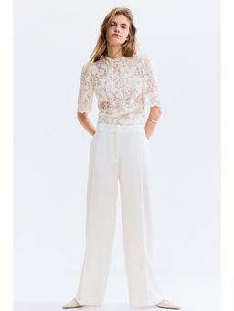 H&M - Women White Wide tailored trousers