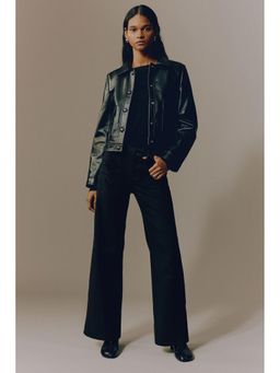 H&M - Women Black Wide twill trousers