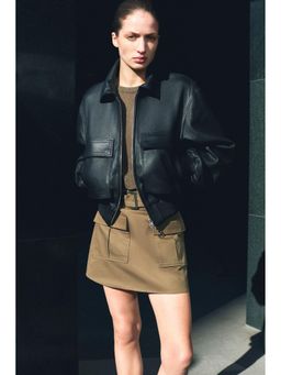 H&M - Women Green Belted utility skirt