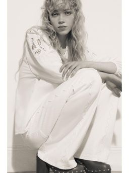 H&M - Women White Broderie anglaise cotton blouse