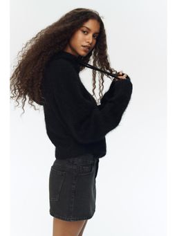 H&M - Women Black Short denim skirt