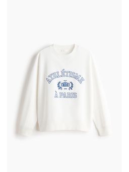 H&M - Women White Motif-detail sweatshirt