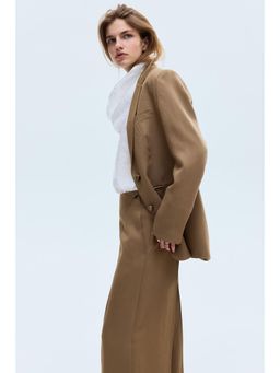 H&M - Women Beige Tailored twill trousers