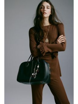H&M - Women Brown Long rib-knit top