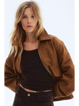 H&M - Women Brown Pointelle jersey top