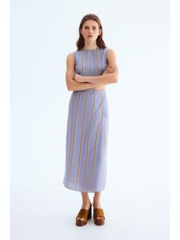 H&M - Women Multi-Color Linen-blend wrap skirt