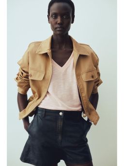 H&M - Women Pink V-neck T-shirt