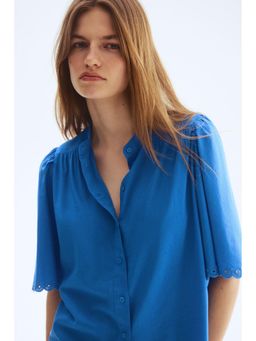 H&M - Women Blue Cotton-blend blouse