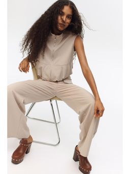 H&M - Women Beige Tailored trousers
