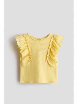 H&M - Girls Yellow Flounced broderie anglaise top
