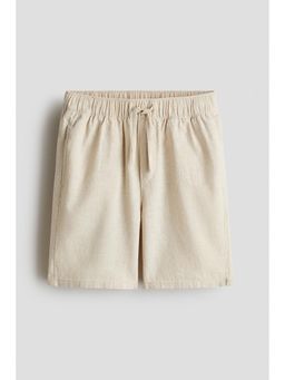 H&M - Boys Beige Linen-blend drawstring shorts