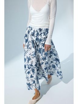 H&M - Women Blue Smocked-waist skirt