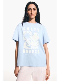 H&M - Women Blue Printed T-shirt
