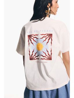 H&M - Women White Printed T-shirt