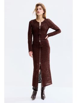 H&M - Women Brown Crochet-look skirt