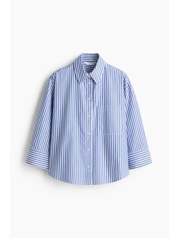 H&M - Women Blue Short poplin shirt