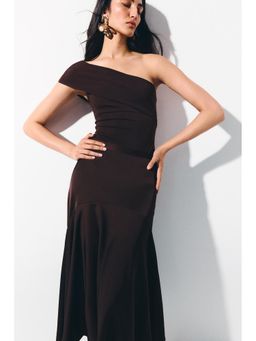 H&M - Women Brown One-shoulder bodysuit