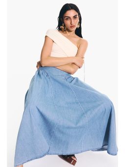H&M - Women Blue Flared denim skirt