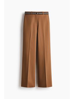 H&M - Women Brown Belted bootcut trousers