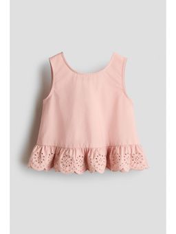 H&M - Girls Pink Broderie anglaise peplum top