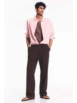 H&M - Men Brown Relaxed Fit Cotton trousers