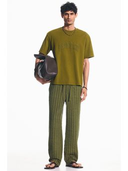 H&M - Men Green Loose Fit T-shirt