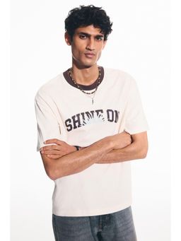 H&M - Men White Loose Fit Printed T-shirt