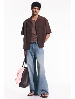 H&M - Men Brown Regular Fit Cotton resort shirt