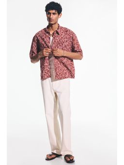 H&M - Men Red Relaxed Fit Short-sleeved cotton shirt