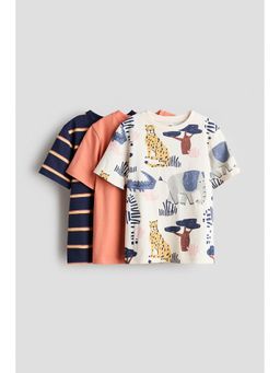H&M - Boys Blue 3-pack cotton T-shirts