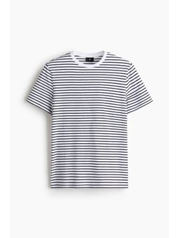 H&M - Men White Round Neck Slim Fit T-shirt