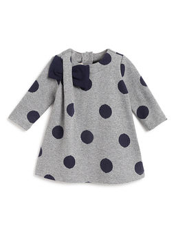 Chicco - Girls Medium Grey Printed Long Sleeve Dress