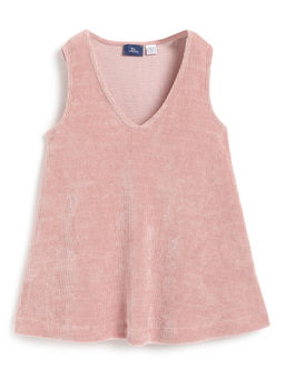 Chicco - Girls Dark Pink Solid Sleeveless Dress