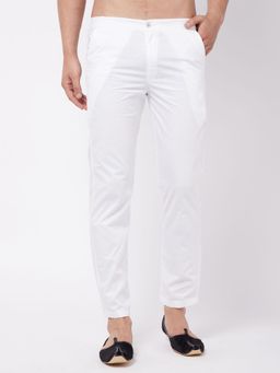 Vastramay - Men's White Cotton Pant Style Pyjama