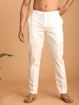 Vastramay - Men's Cream Cotton Pant Style Pyjama