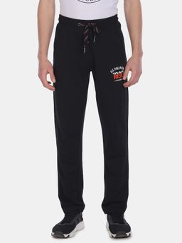 U.S. POLO ASSN. - Men Black I606 Comfort Fit Solid Cotton Polyester Lounge Pants Black