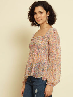Trend Arrest - Paisley Printed Peplum Top