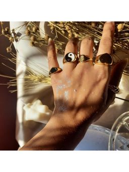 Inaya Accessories - 18KT Gold Plated Sunflower Ring (6)