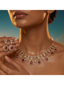 Tussya by Shreya - Solara Moissanite Necklace with Earrings