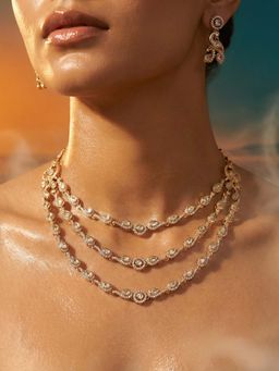 Tussya by Shreya - Elaria Moissanite Necklace with Earrings