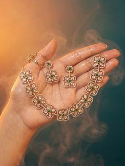 Tussya by Shreya - Isolde Moissanite Necklace with Earrings