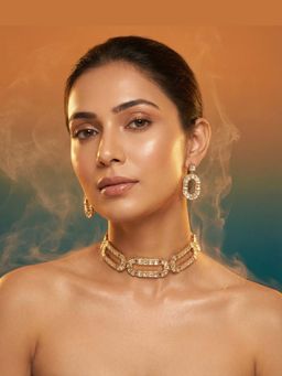 Tussya by Shreya - Sylara Moissanite Necklace with Earrings