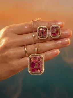 Tussya by Shreya - Oriana Moissanite Necklace with Earrings