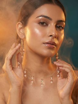 Tussya by Shreya - Zelara Moissanite Necklace with Earrings