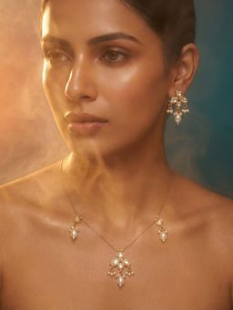 Tussya by Shreya - Vayana Moissanite Necklace with Earrings