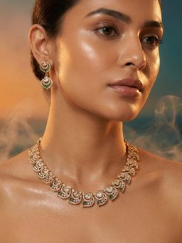 Tussya by Shreya - Arielle Moissanite Necklace with Earrings